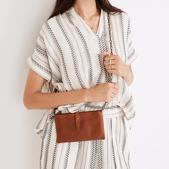 EUC Madewell NE431 The Transport Accordion Crossbody brown Leather - Picture 1 of 11